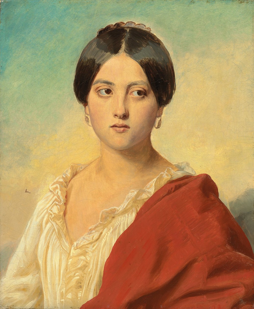 Bir İtalyan Kızın Portresi, Yarım Boy, 1834 dolayları by Franz Xaver Winterhalter