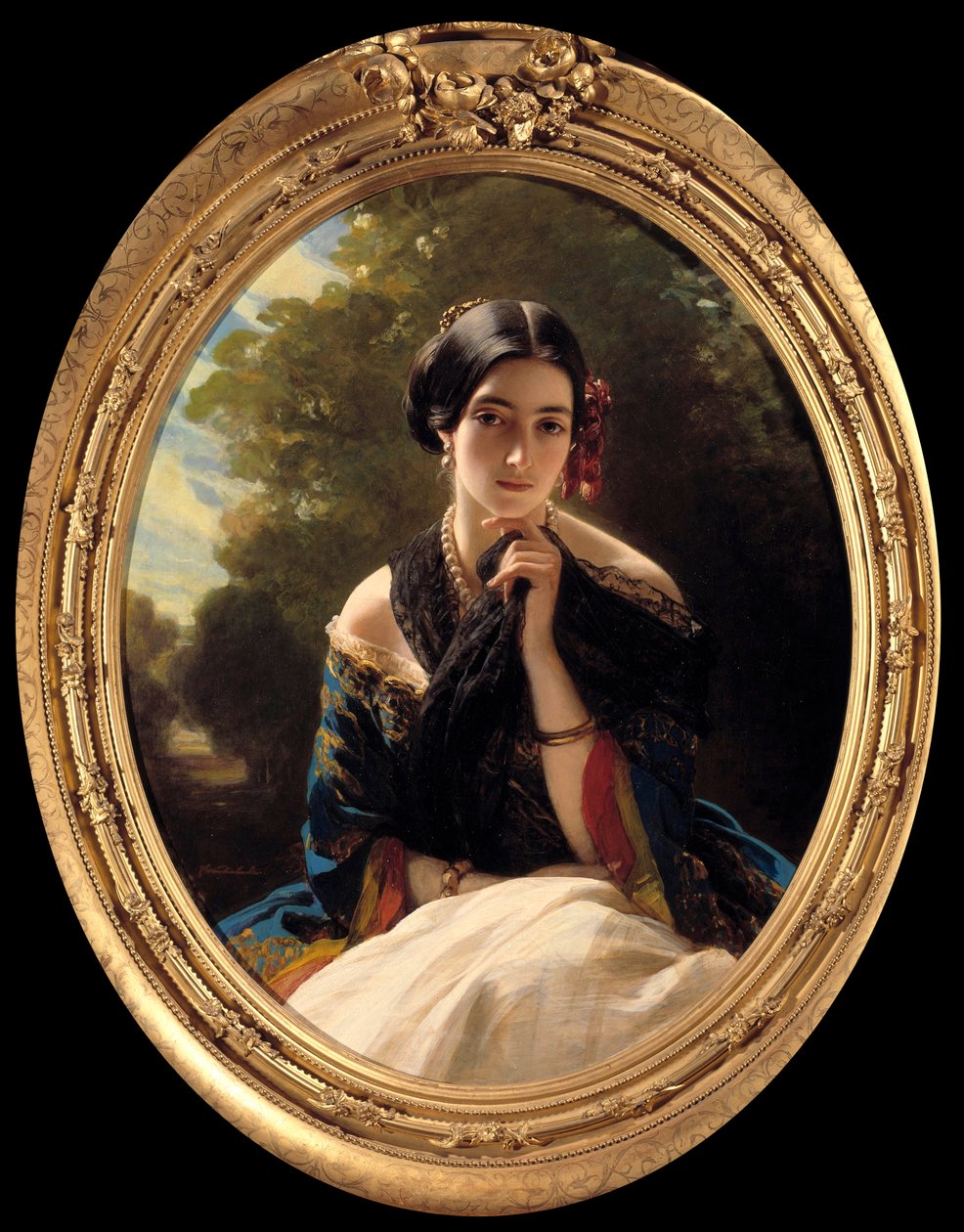 Sayn Wittgenstein Prensesi Portresi Sayn (Sayn-Wittgenstein) Tablosu Xaver Winterhalter (1806-1873) 1849. Özel Koleksiyon by Franz Xaver Winterhalter