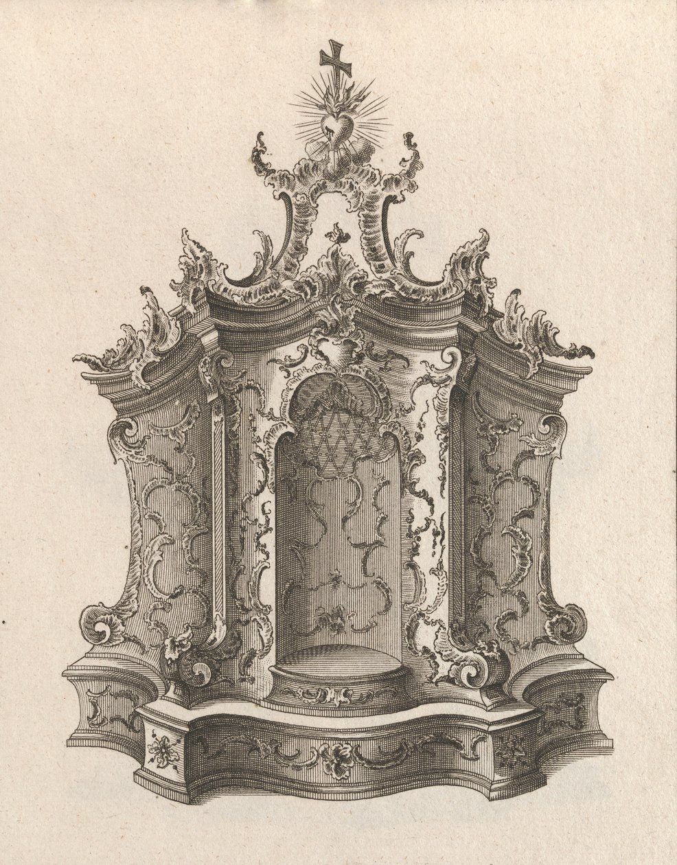 Bir Mişkan için Tasarım, Tabernacle serisinden Levha 1, Basılmış yakl. 1750-56. by Franz Xavier Habermann