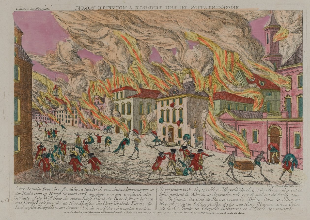Yangın, New York, yaklaşık 1776 by Franz Xaver Habermann