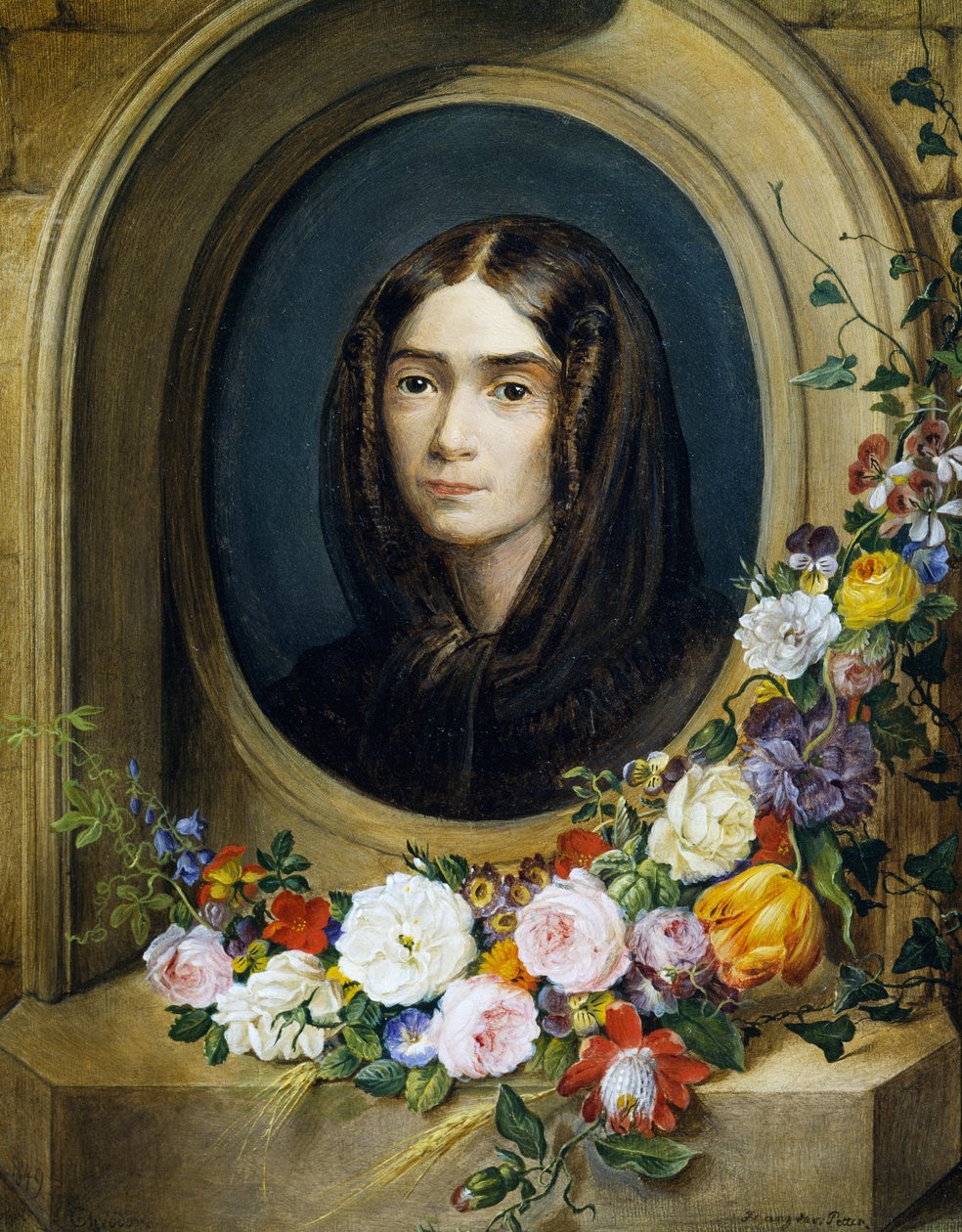 Katharina Petter'in Portresi (1849 doğumlu). Franz Xavier Petter'in tablosu (1791-1866) by Franz Xavier Petter