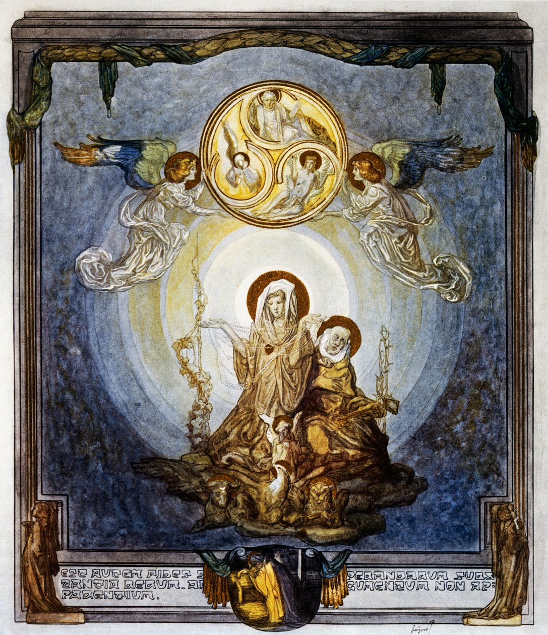 İnanç, umduğumuz şeylerin özüdür, Ve görülmeyenlerin kanıtıdır, Ve bu bana onun mahiyeti gibi görünüyor, canto XXIV, Heaven, Divine Comedy, Dante Alighieri, illüstrasyon Franz von Bayros (1866-1924), Viyana by Franz von  Bayros