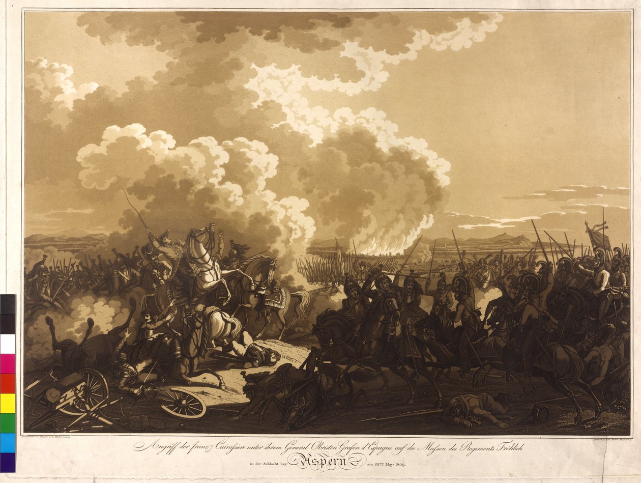 Aspern Savaşı 1809 (gravür) by Franz von Habermann