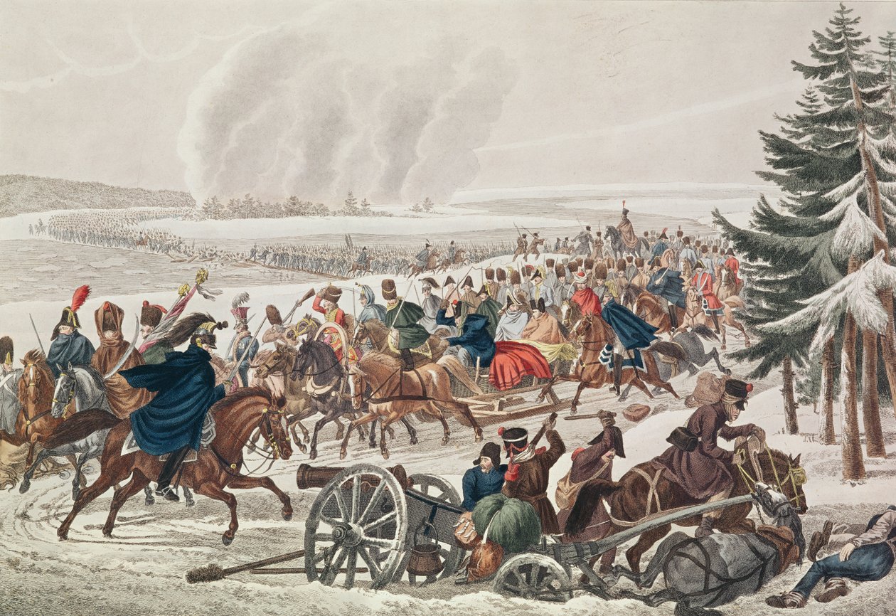 Fransız Ordusunun Berezina Nehri Üzerinde Geri Çekilmesi, 26 Kasım 1812, J.A. Klein by Franz von Habermann