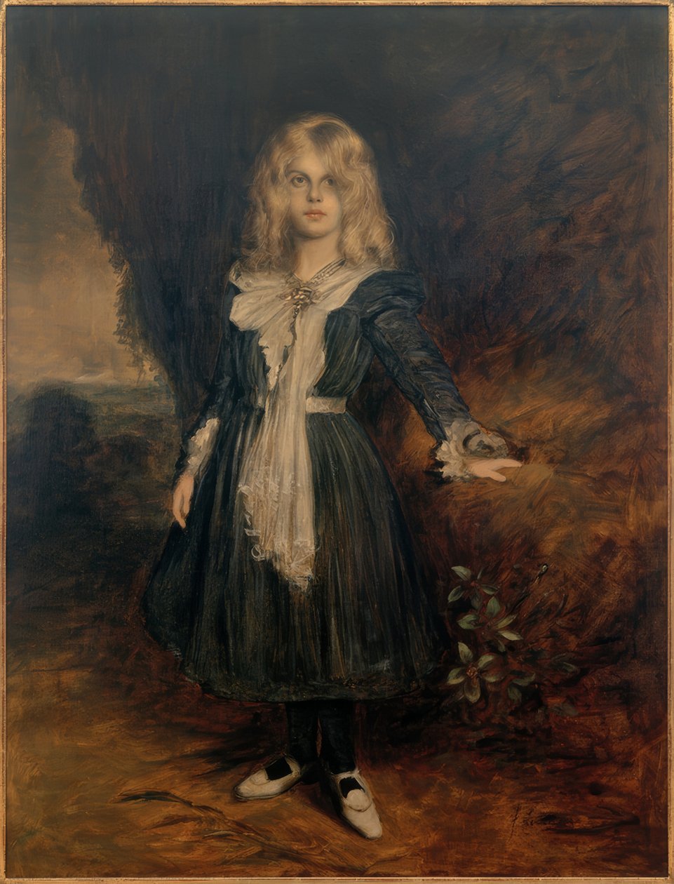 kızı Marion portresi by Franz von Lenbach