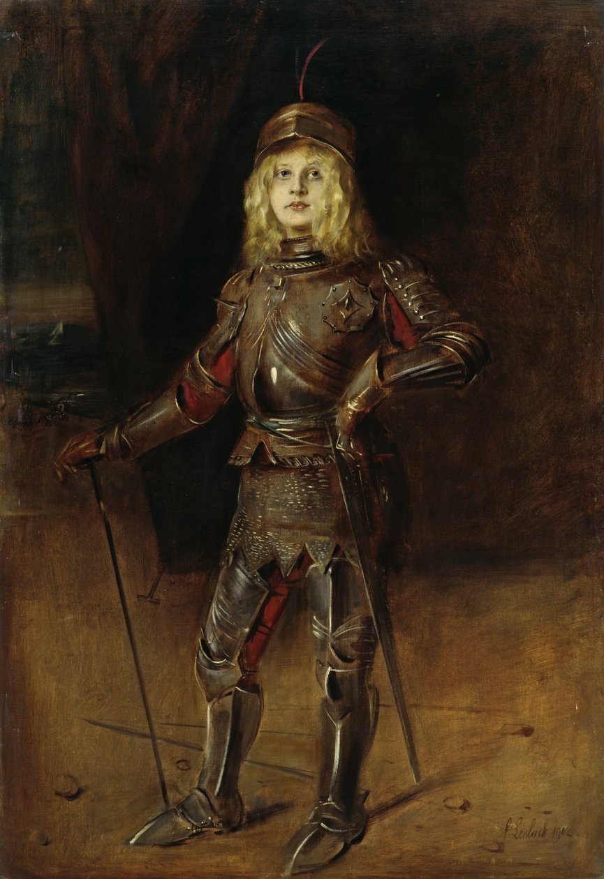 Marion Lenbach zırhlı by Franz von Lenbach