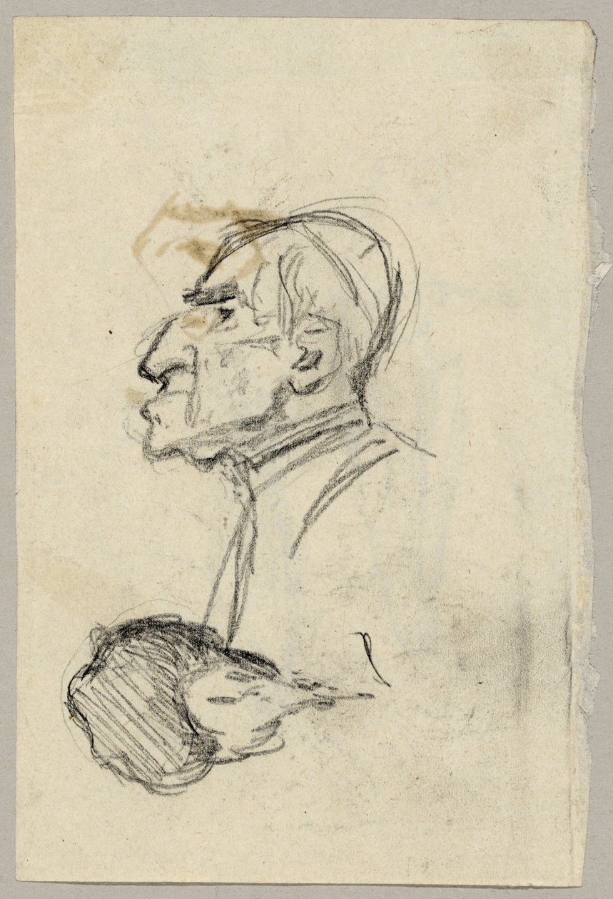 Bir kardinalin portre çalışması, verso: arkadan görülen katır (?) by Franz von Lenbach