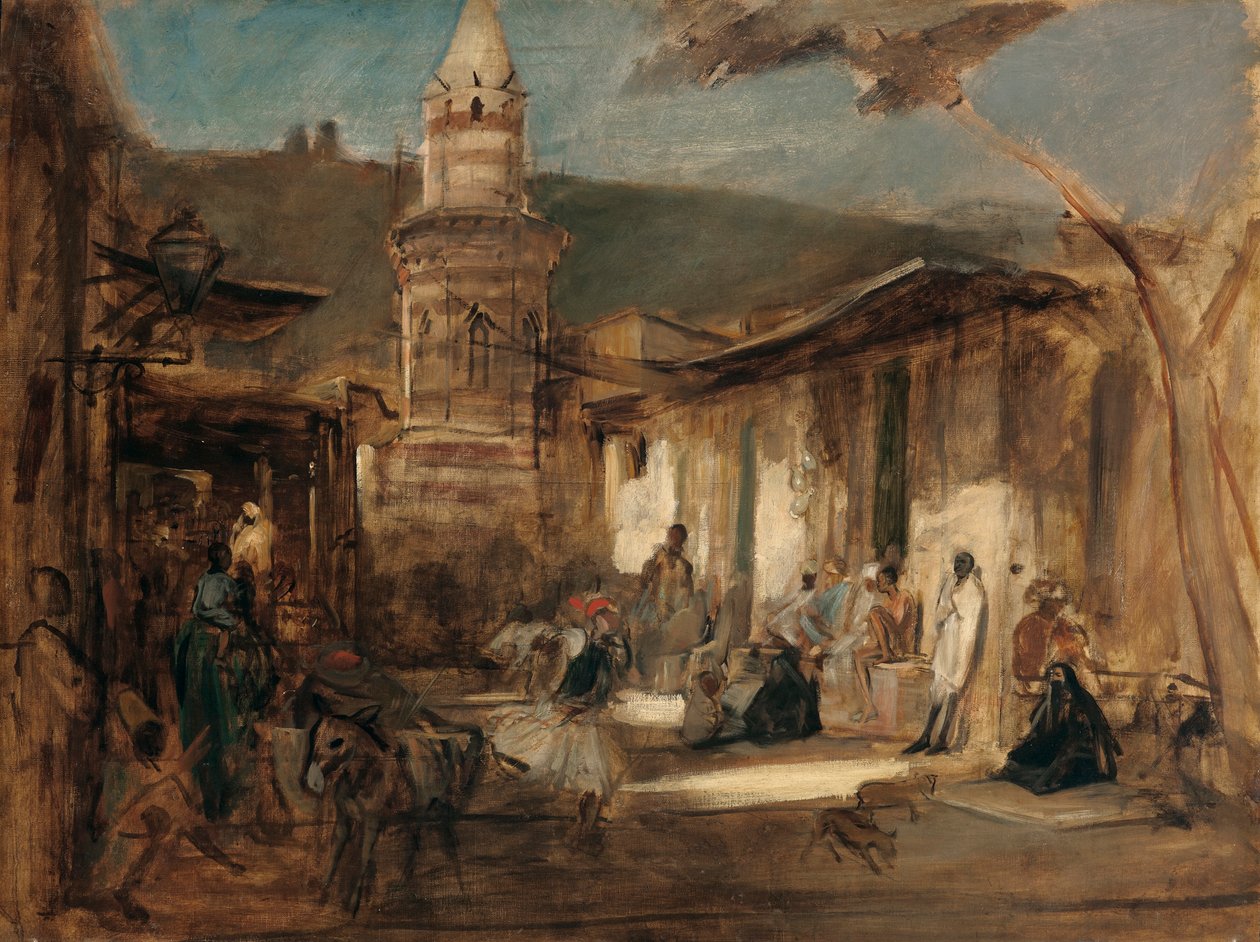 Kahire'de sokak by Franz von Lenbach