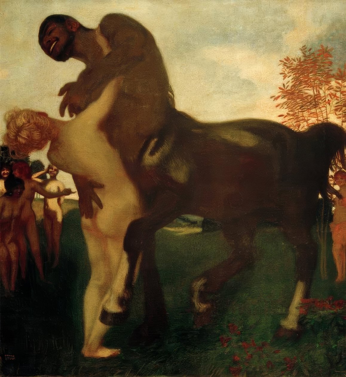 Centaur ve perisi by Franz von Stuck