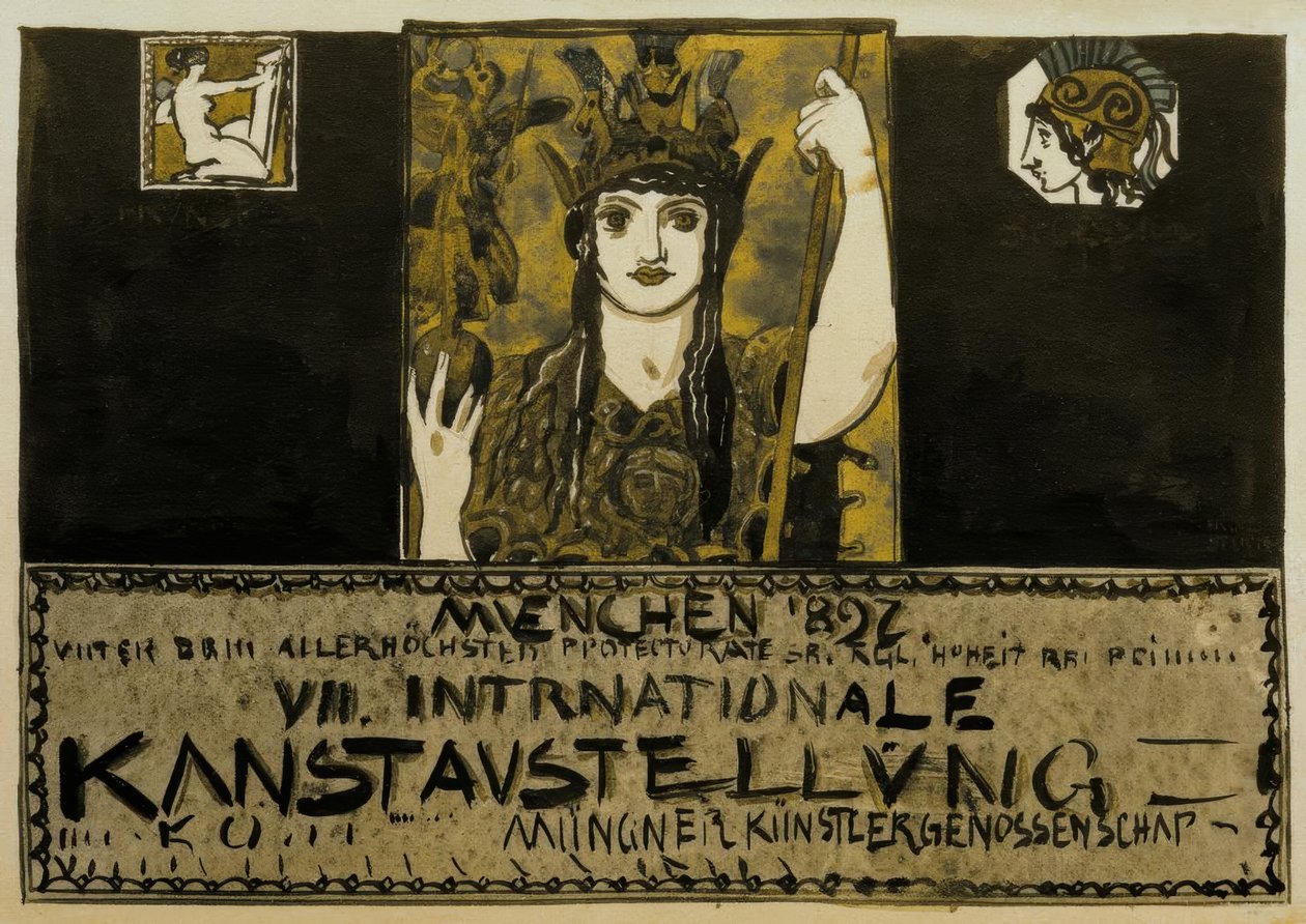 F.v. Sıkışmış, Plakatentwurf 1897 by Franz von Stuck