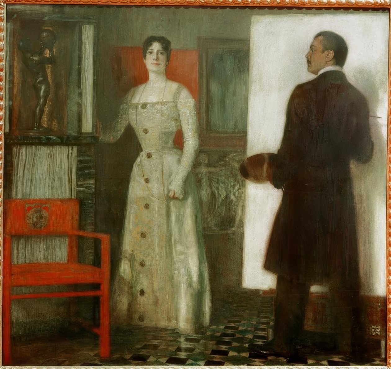 Franz ve Mary stüdyoda sıkışmış by Franz von Stuck