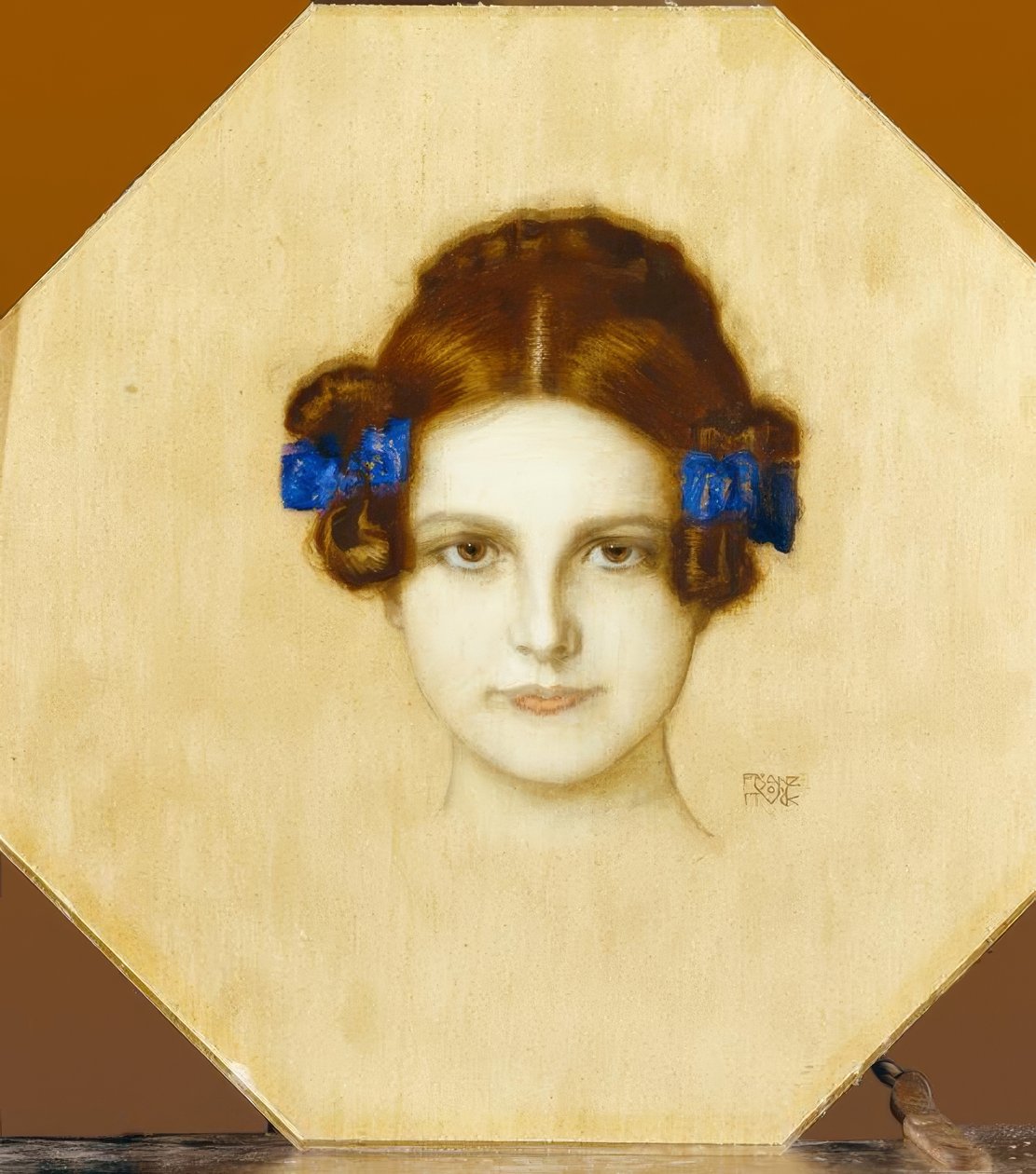 Franz von Stuck, Mary, mavi kurdeleli by Franz von Stuck