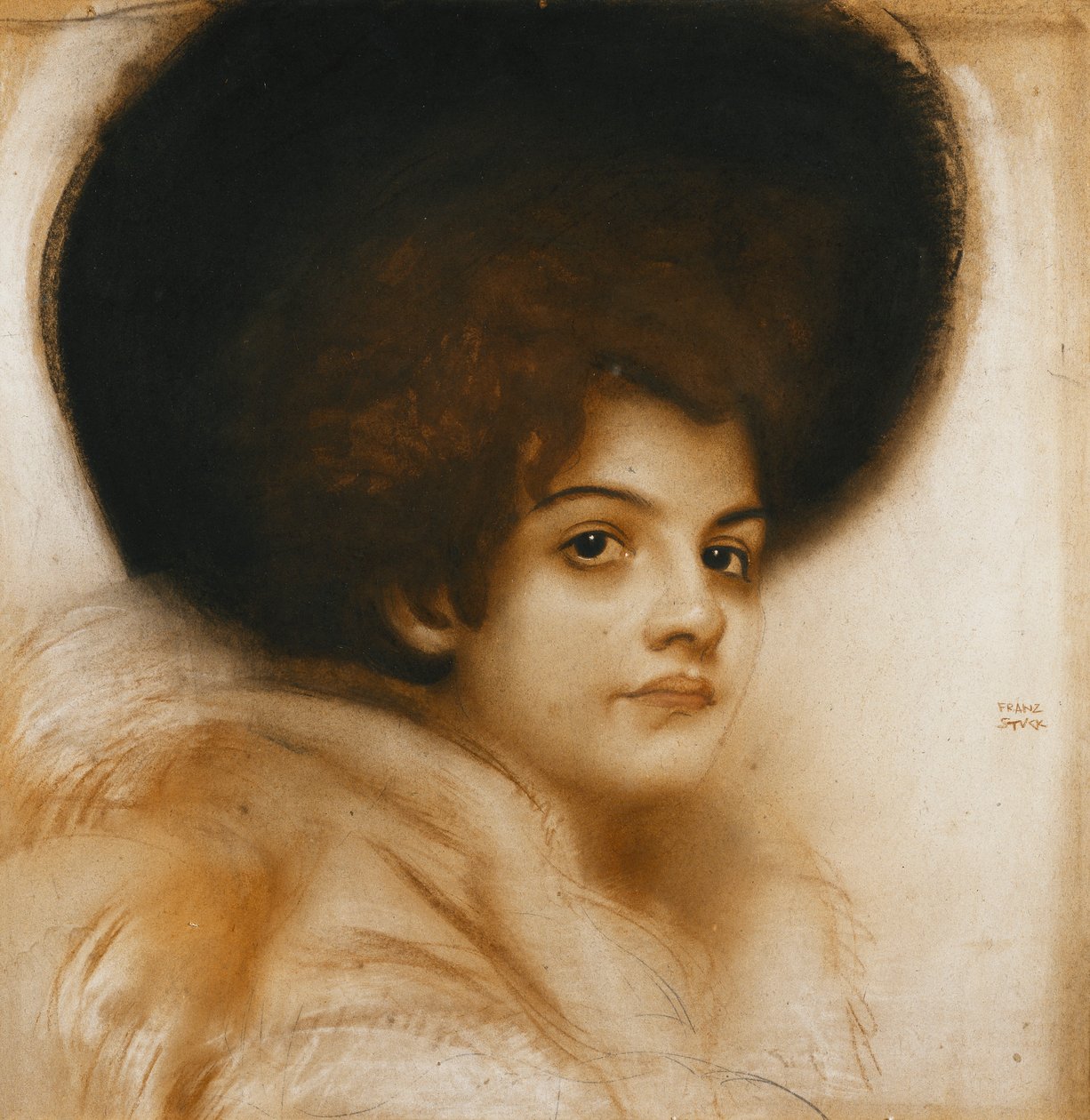 Şapkalı Bir Kadının Portresi, by Franz von Stuck