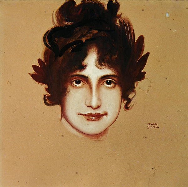 Bir Kadının Portresi, 1896 dolayları (kağıt üzeri yağlı boya) by Franz von Stuck