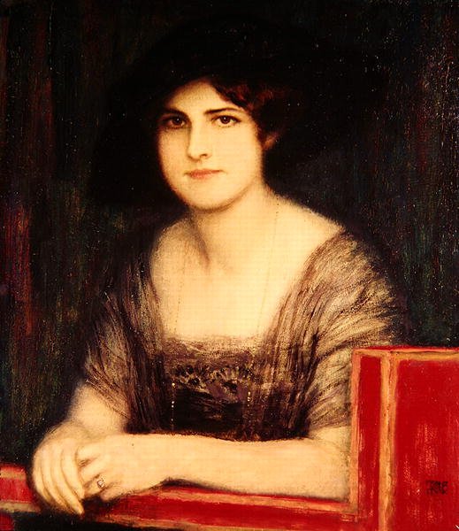 Ressamın Kızının Portresi, Mary, c.1916 (petrol) by Franz von Stuck