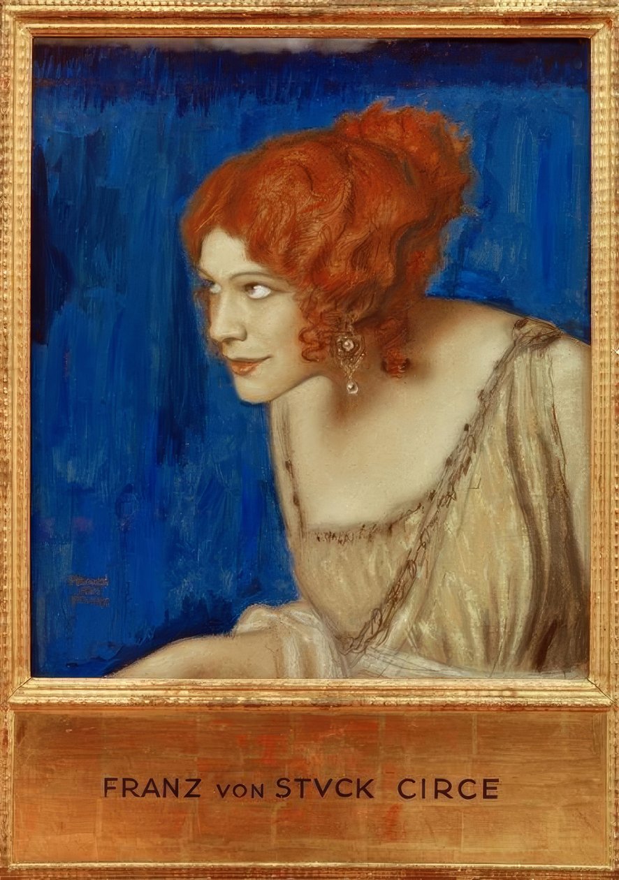 Tilla Durieux als Circe / F. v. Sıkışmak by Franz von Stuck