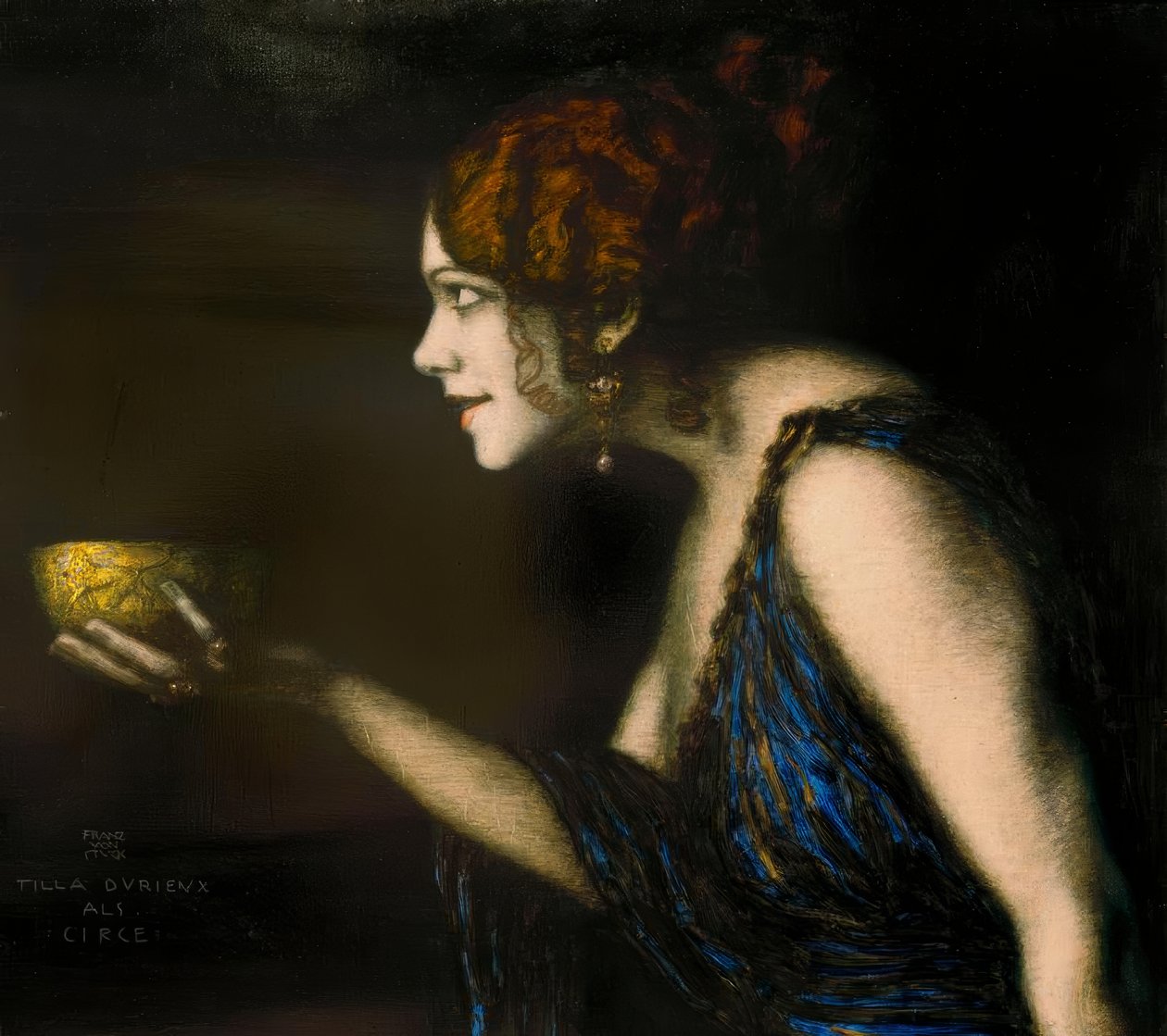 Tilla Durieux als Circe / F. v. Sıkışmak by Franz von Stuck