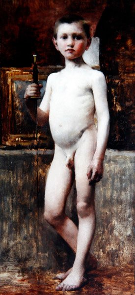Genç çocuk, c.1911 (tuval üzerine yağlı boya) by Franz von Stuck