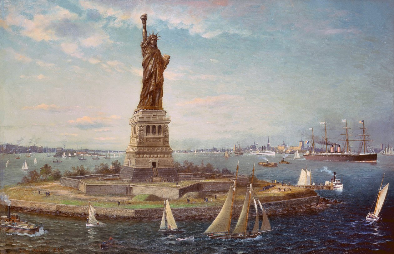 Özgürlük Adası, New York Limanı, 1883 by Fred Pansing