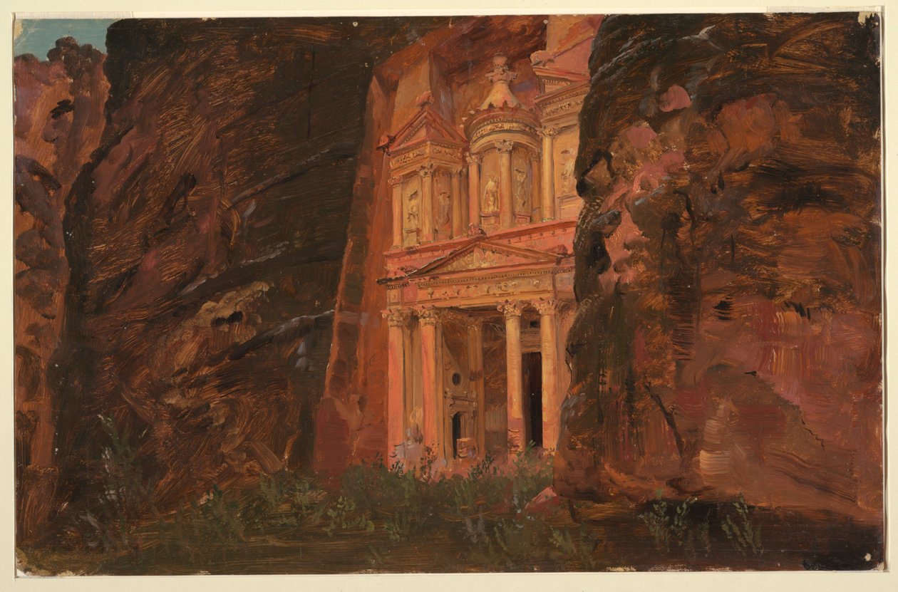 Çizim, El Khasneh, Petra, 1868 Şubat sonu by Frederic Edwin Church