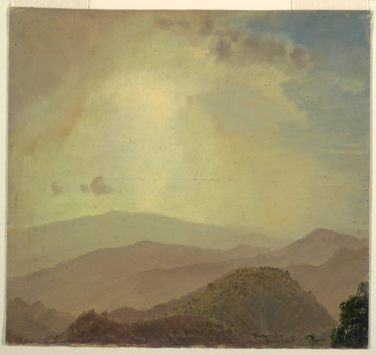 Çizim, gün batımında tepenin zirvesi, Temmuz 1865 by Frederic Edwin Church