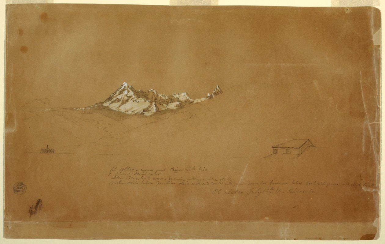 Çizim, Sunak Dağı, Ekvador by Frederic Edwin Church