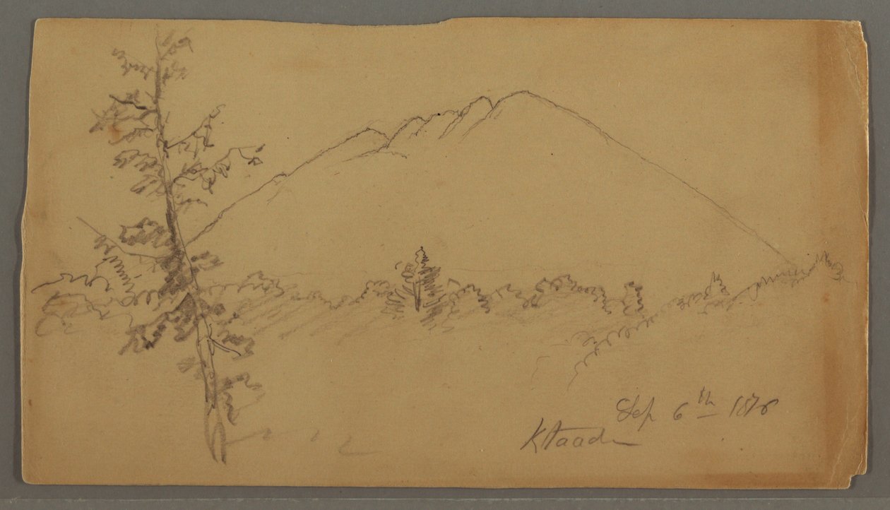 Çizim, Katahdin Dağı, orman, ağaç ön planda by Frederic Edwin Church