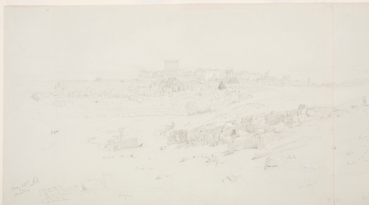 Çizim, Sabah Tapınakları, Baalbek, 12 Mayıs 1868 by Frederic Edwin Church