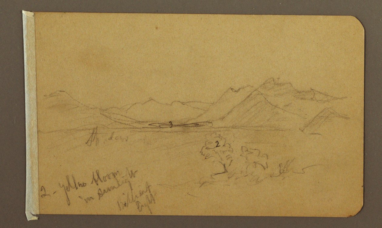 Çizim, Vadi, Dağlar, muhtemelen 1893 by Frederic Edwin Church