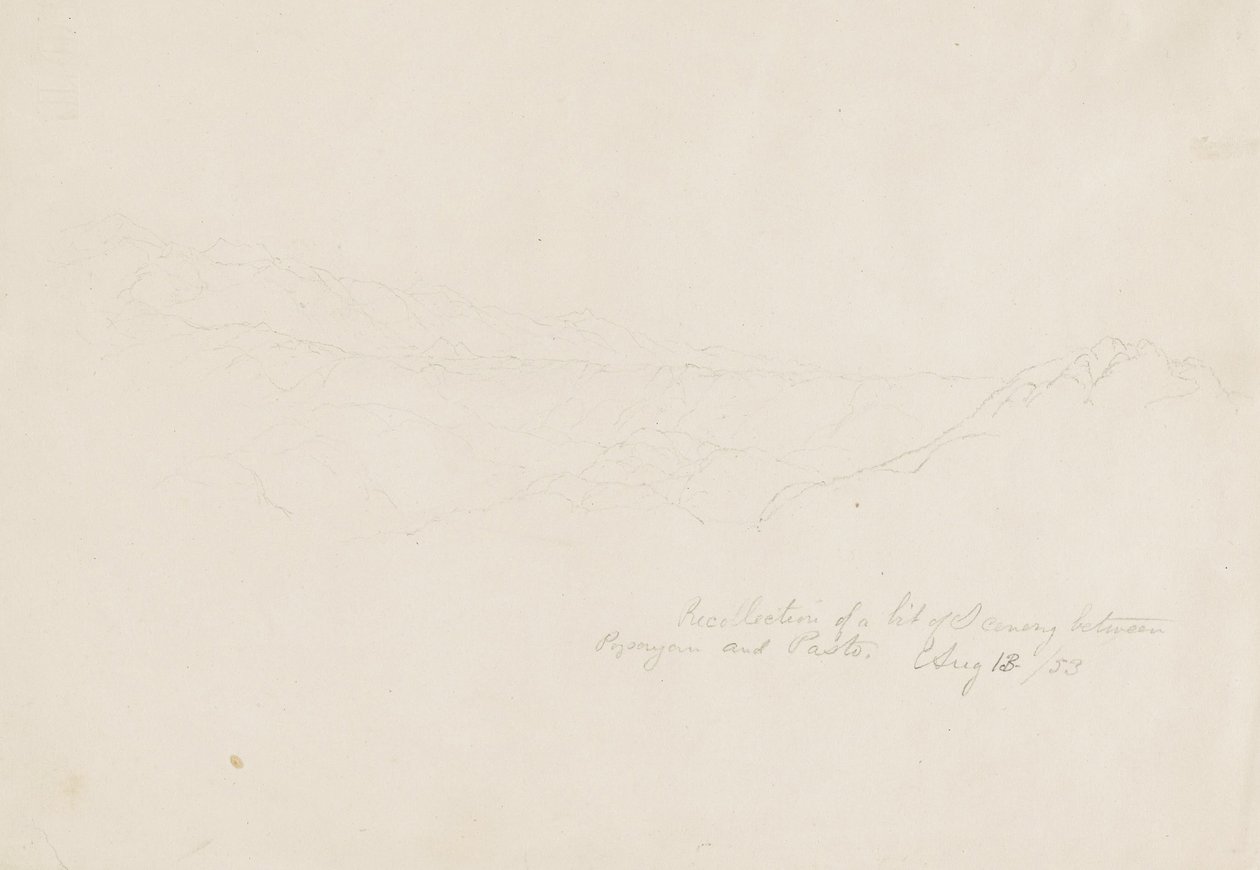 Popyan ve Pasto, Kolombiya arasındaki dağlık manzara by Frederic Edwin Church