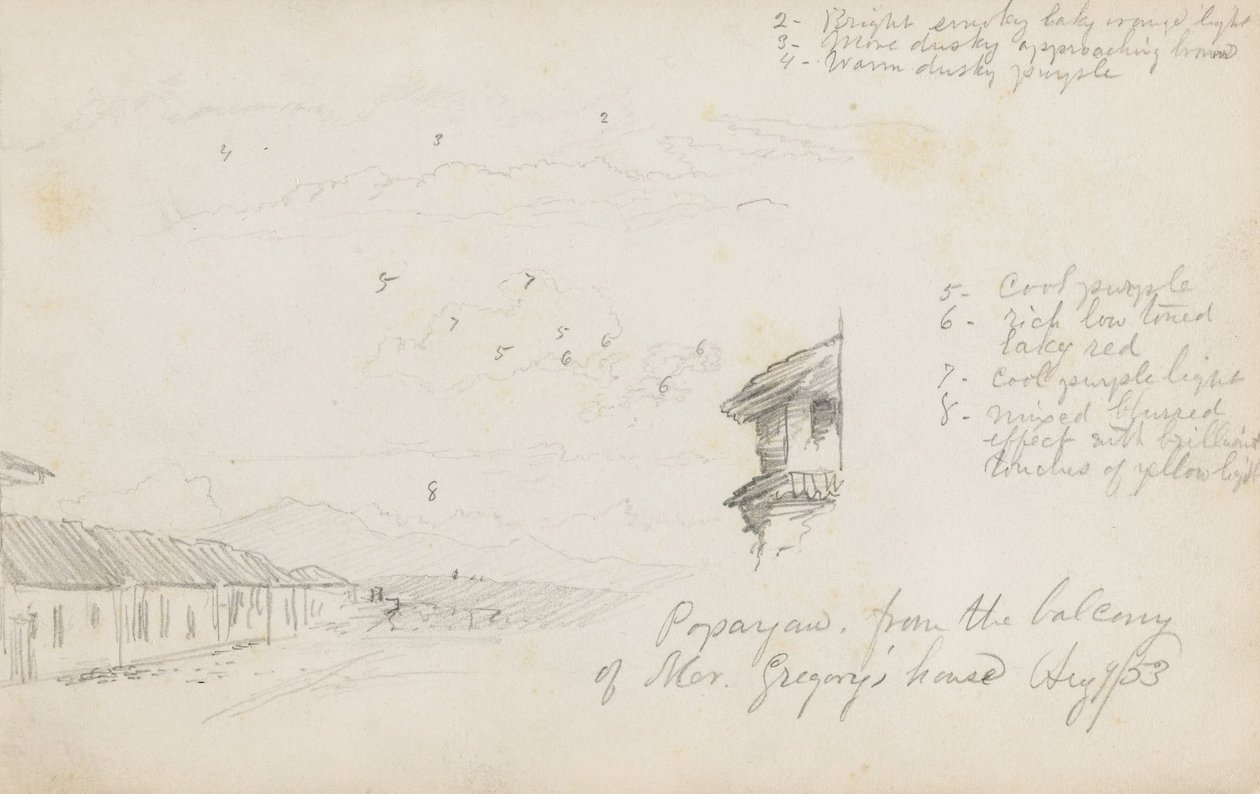Popayan, Kolombiya; Verso- Dağ Manzarası, Kolombiya by Frederic Edwin Church