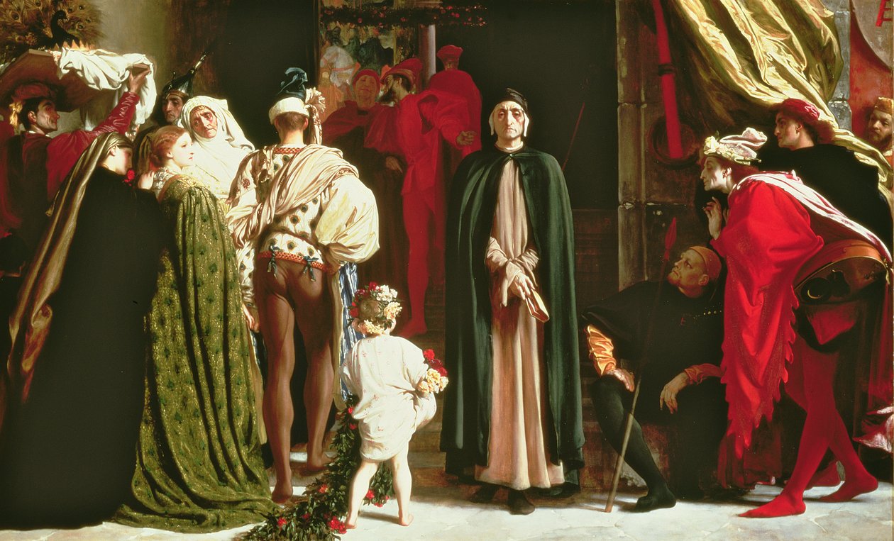 Dante Sürgünde, 1864 by Frederic Leighton
