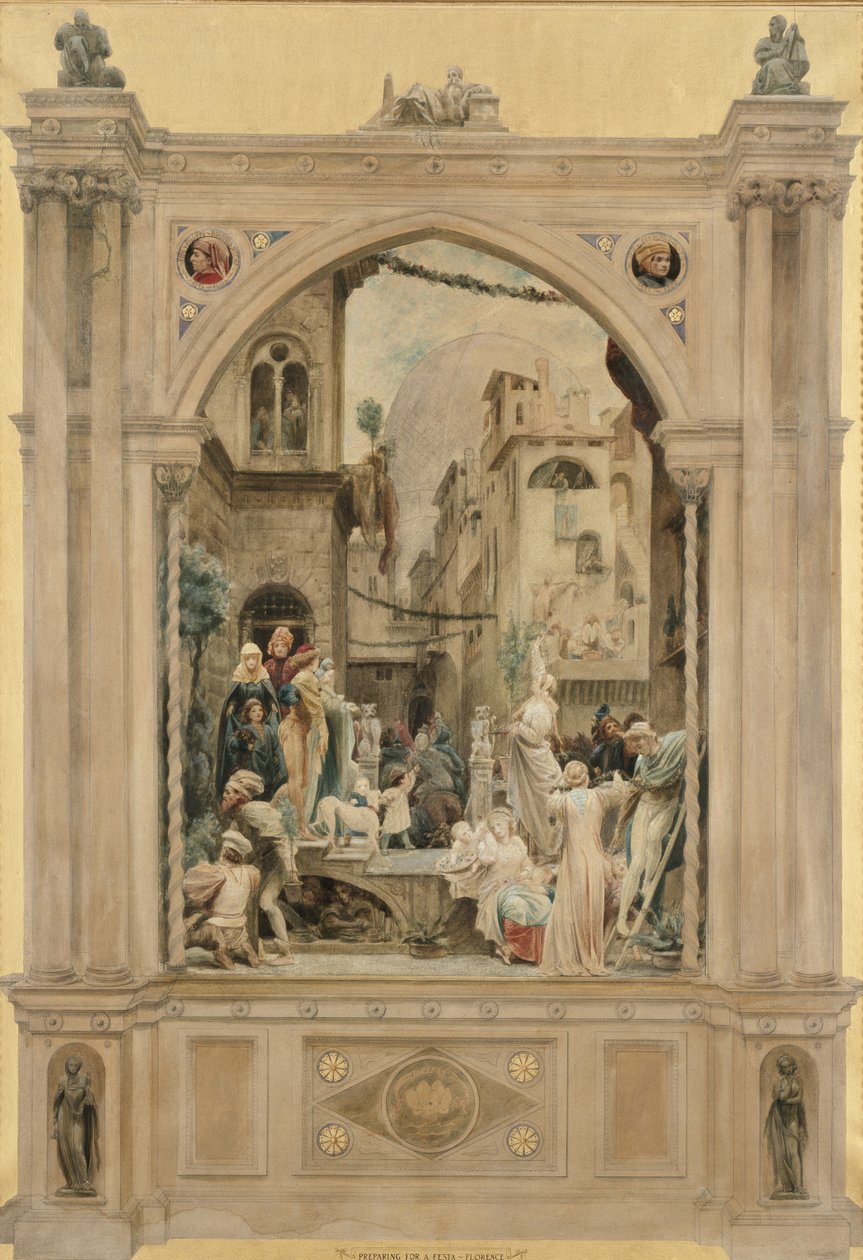 Preparing for a Festa, 1851  by Frederic Leighton