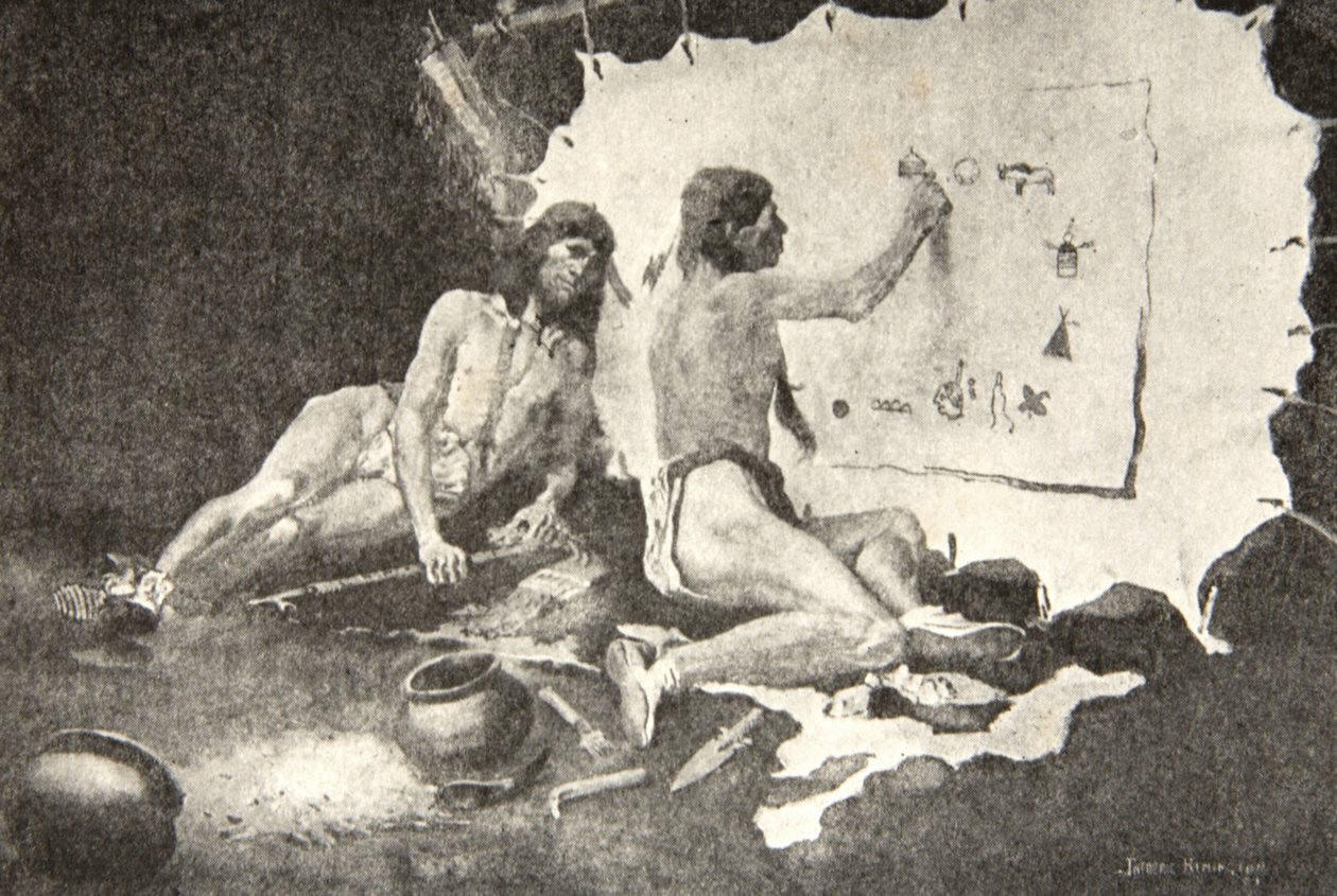 Bunlar gibi boyadıkları şekiller, Henry Wadsworth Longfellow (1807-82) tarafından yazılan The Song of Hiawatha