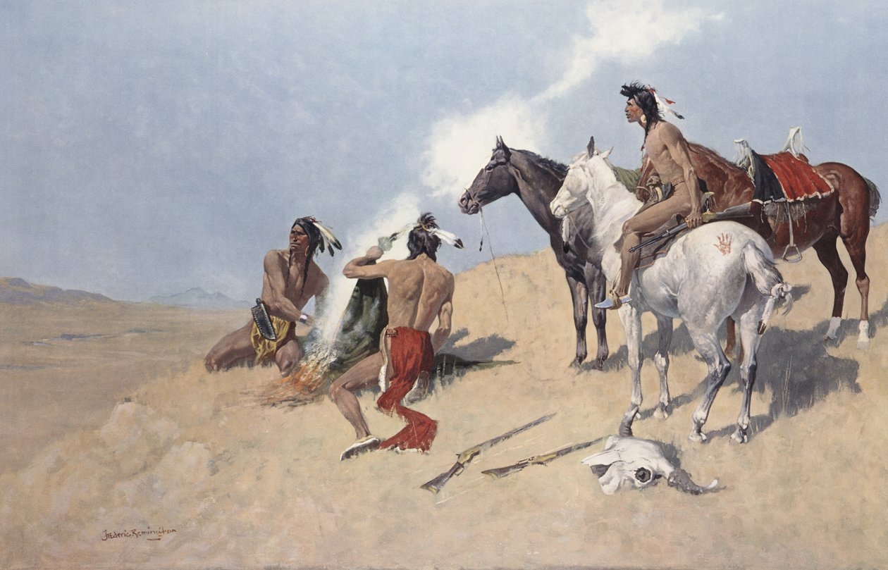 Duman Sinyali, pub.c.1920 by Frederic Remington