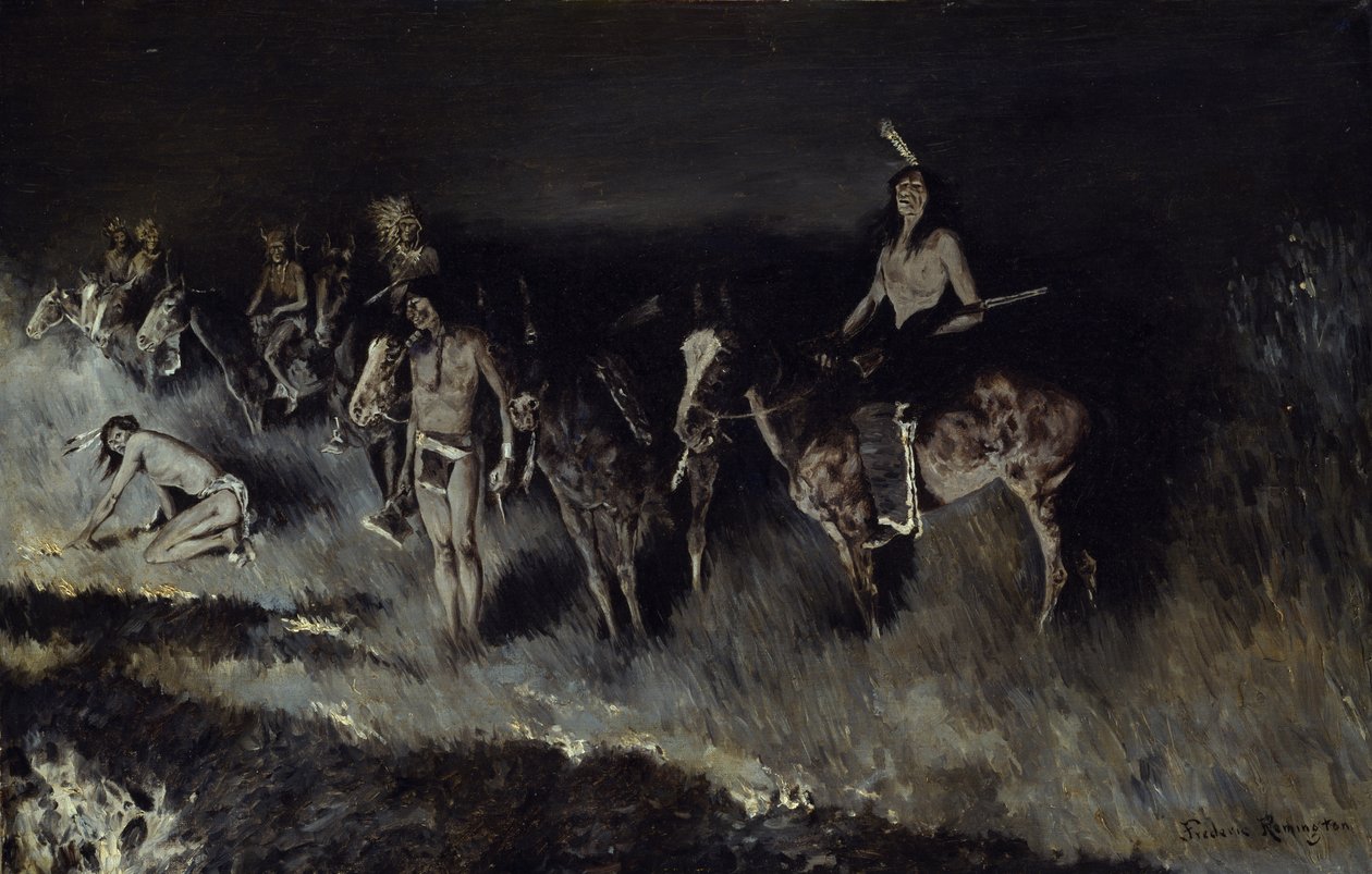 Çim Ateşi (Geri Tepme), 1908 by Frederic Remington