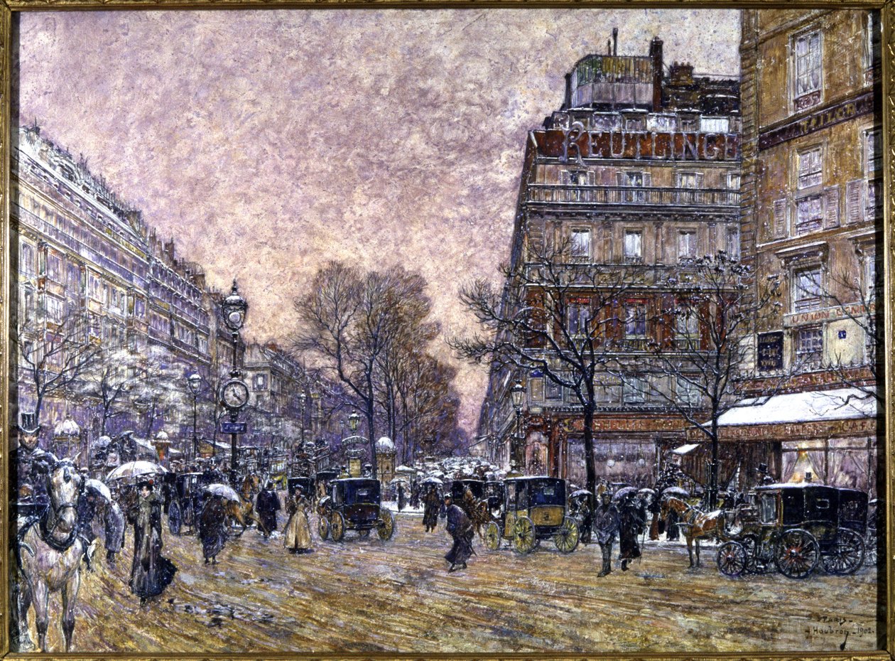 Karlı Kardinal Lemoine Kavşağı, Paris by Frederic Anatole Houbron