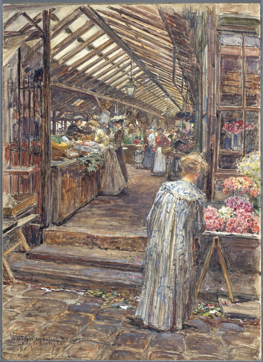 Marché des Enfants-Rouges, rue de Bretagne by Frederic Anatole Houbron
