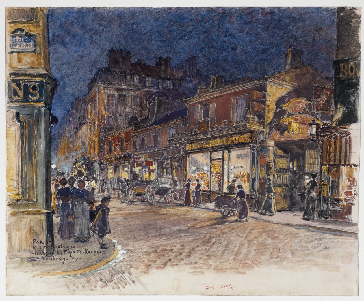 Marché des Enfants Rouges, rue de Bretagne by Frederic Anatole Houbron