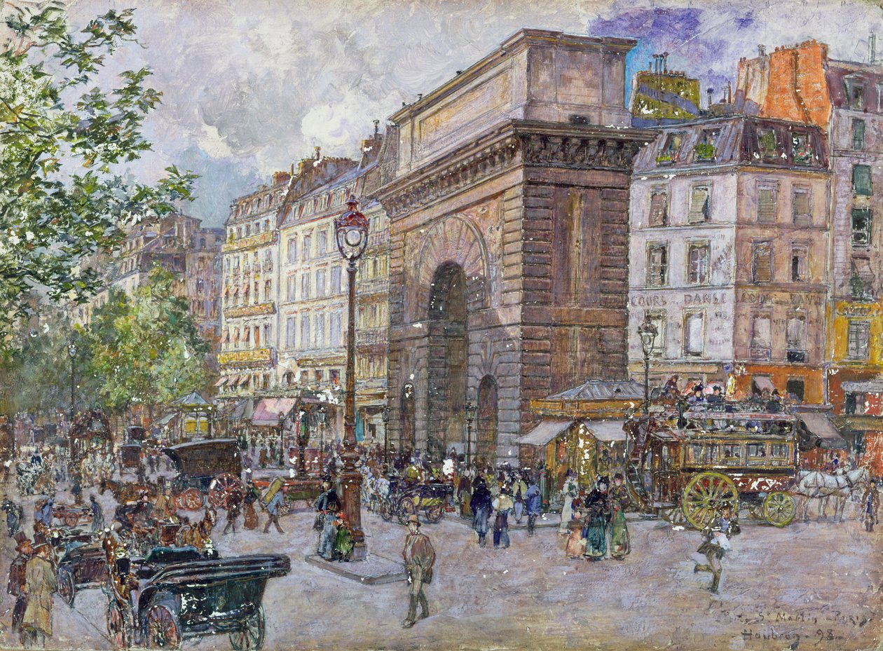 Porte Saint-Martin, 1898 by Frederic Anatole Houbron