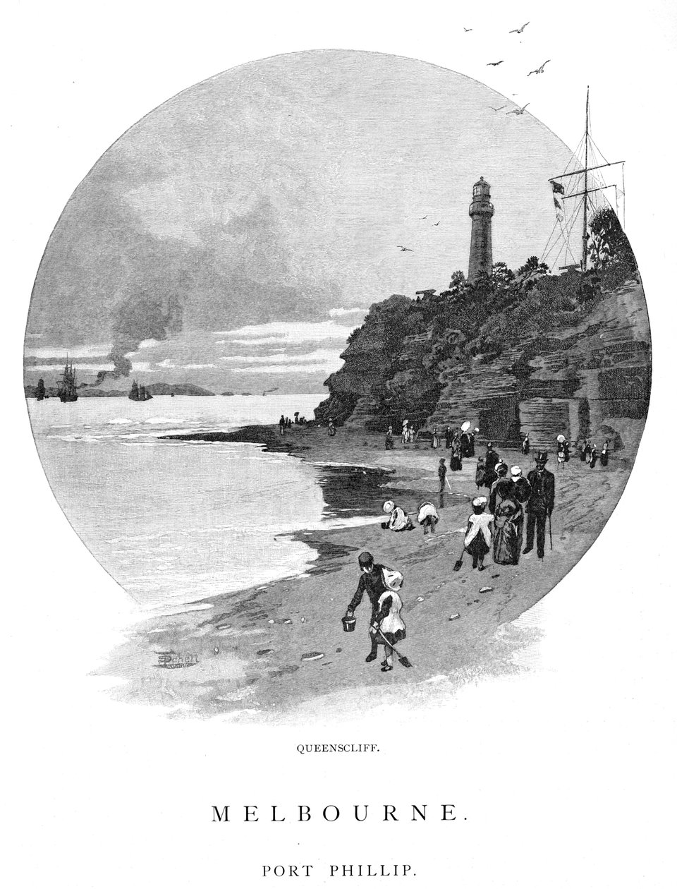 Queenscliff, Port Phillip, Victoria, Avustralya, 1886. by Frederic B. Schell