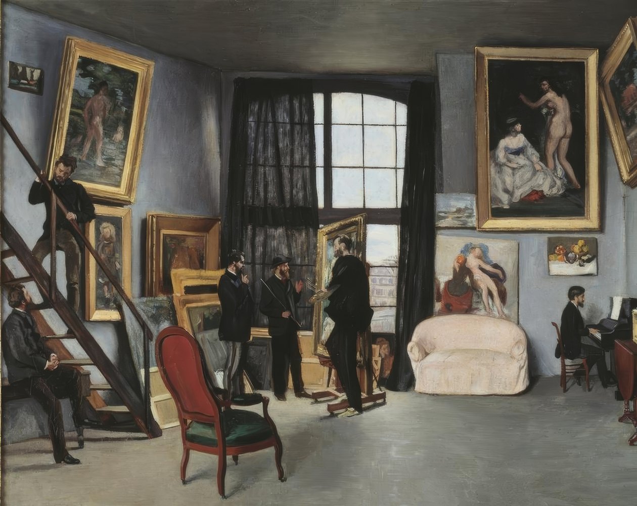 Bazille atölyesi by Jean Frederic Bazille