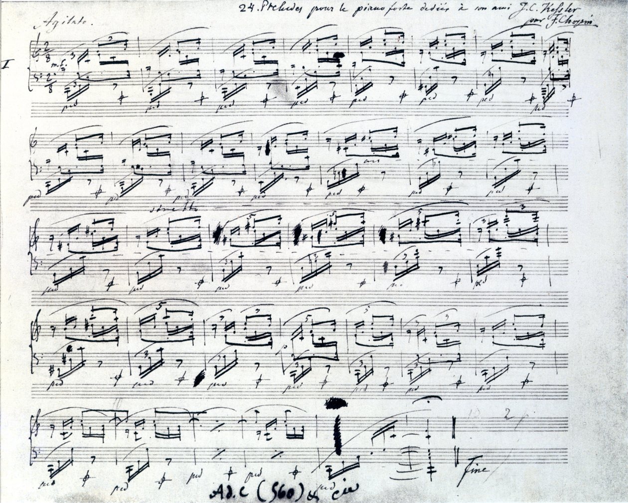 Frederic Chopin (1810 - 1849), Polonyalı besteci tarafından piyano için Prelude 1 için notalar. by Frederic Chopin