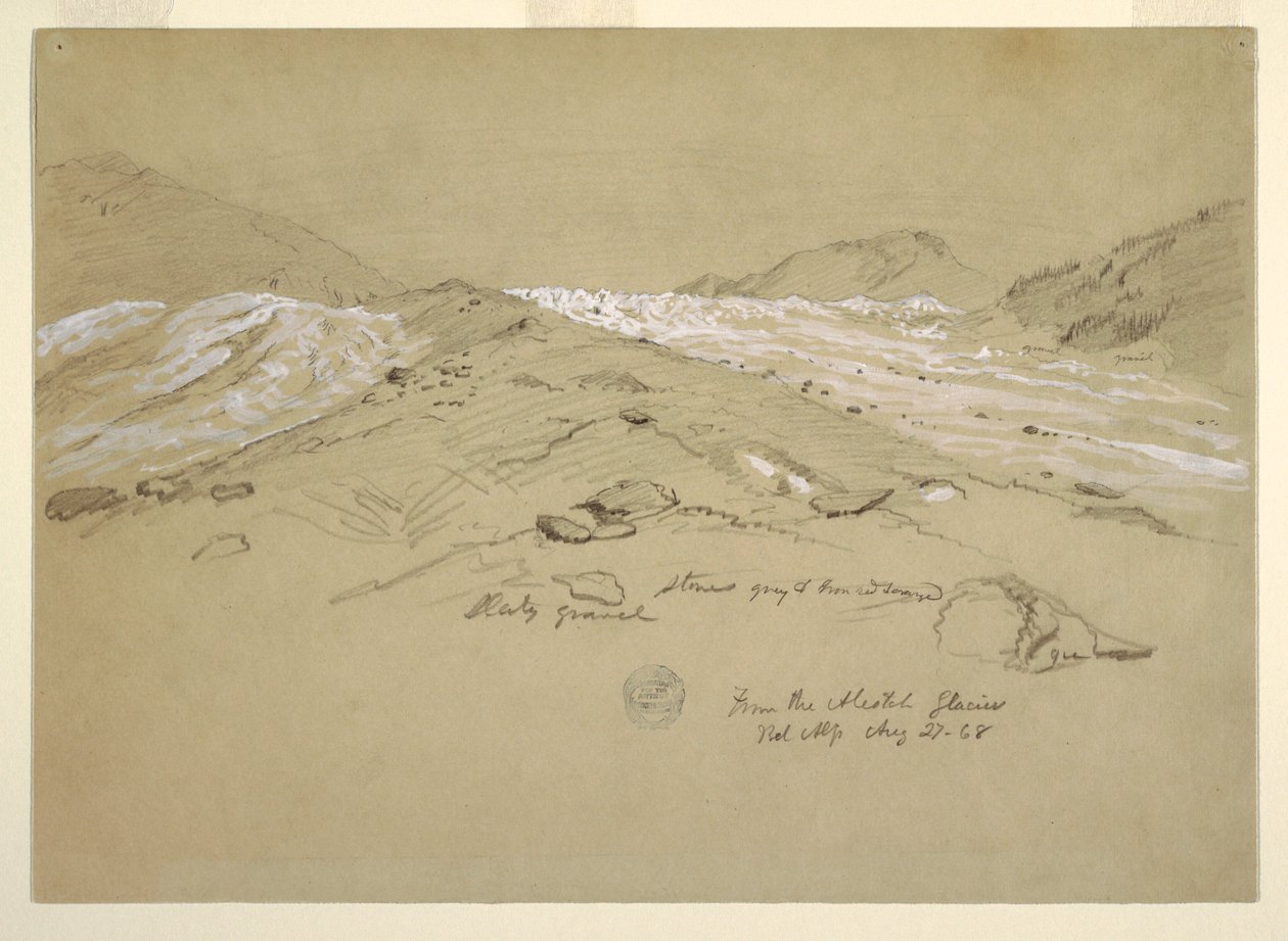 Aletsch Buzulu, Bernese Alpleri, İsviçre by Frederic Edwin Church