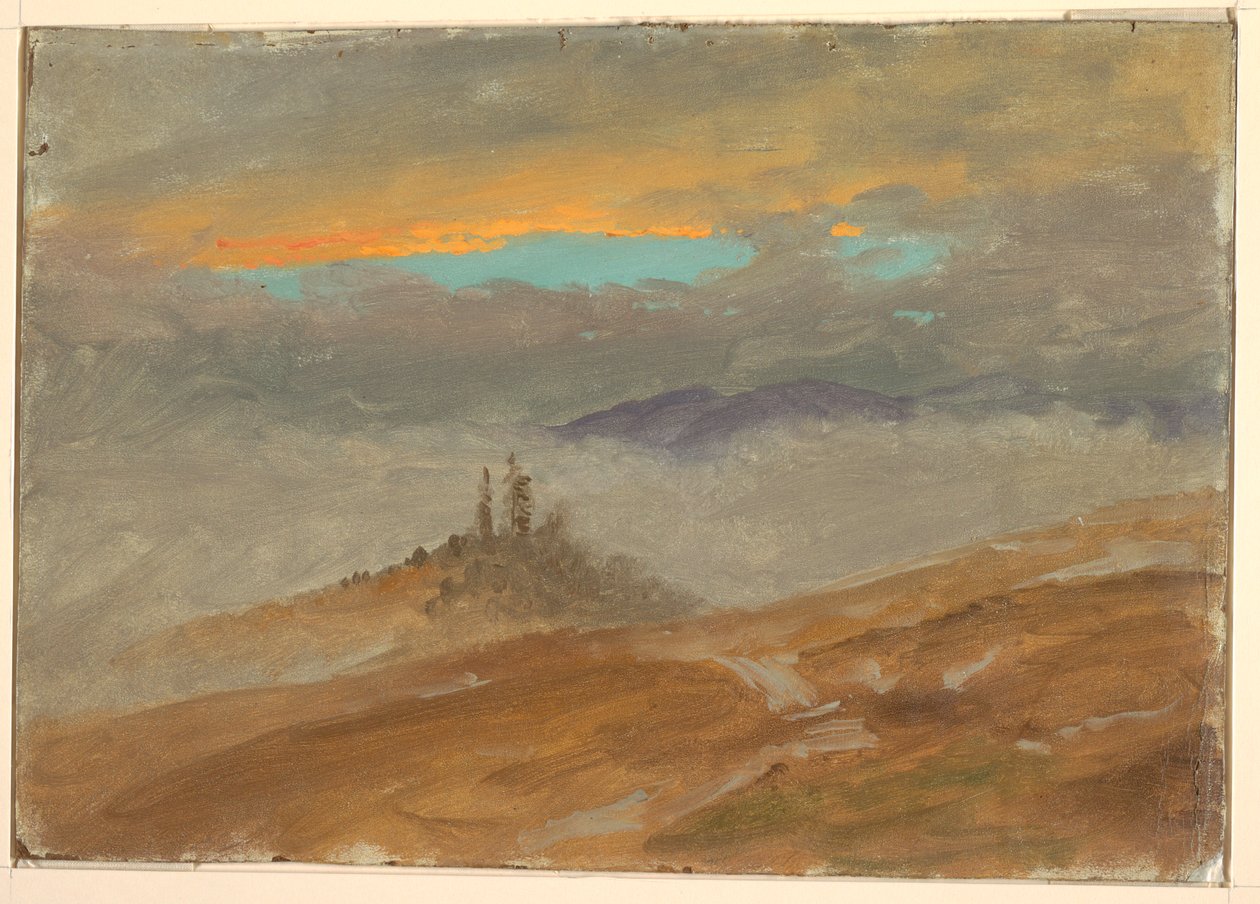 Bulut Çalışması, Kış Manzarasının Üstünde by Frederic Edwin Church