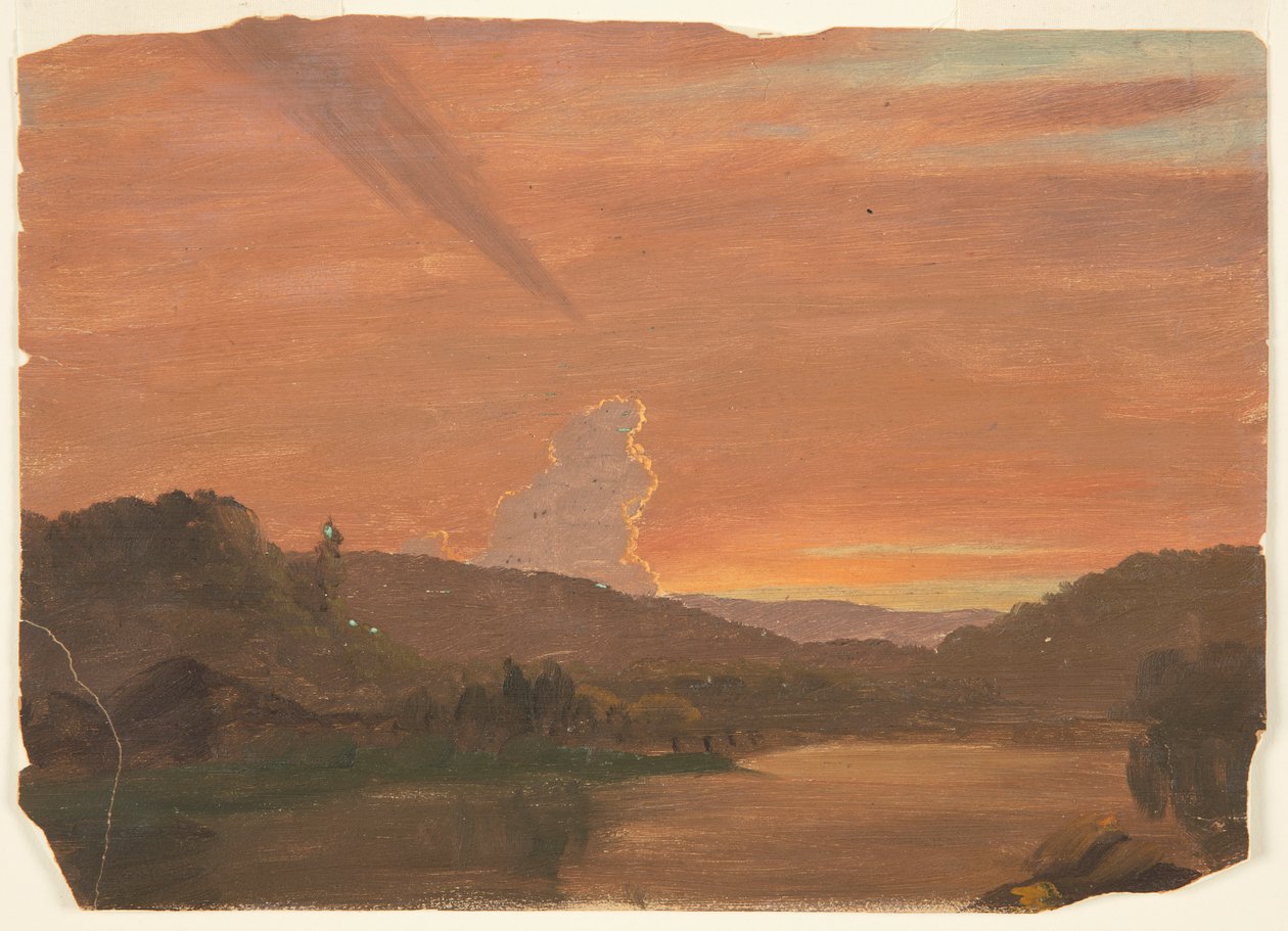 Gün batımında bulut çalışması by Frederic Edwin Church