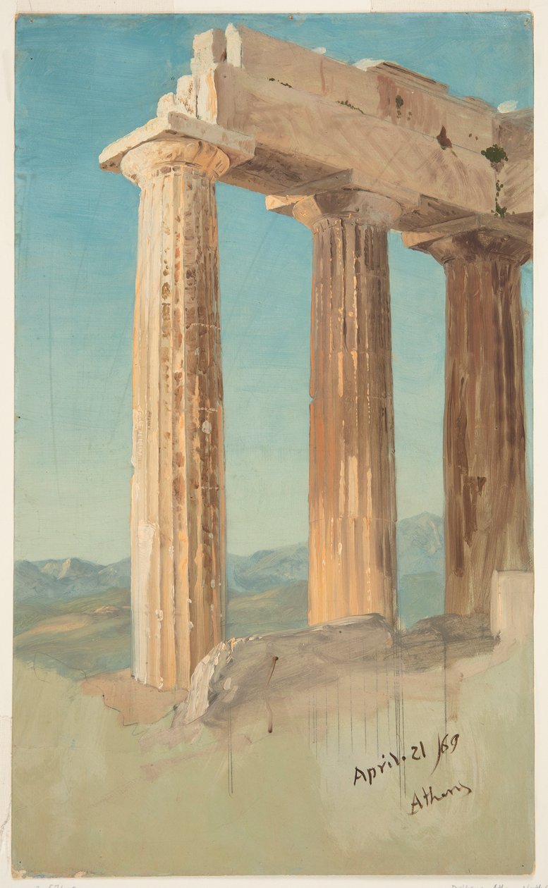Parthenon Sütunları, Atina by Frederic Edwin Church