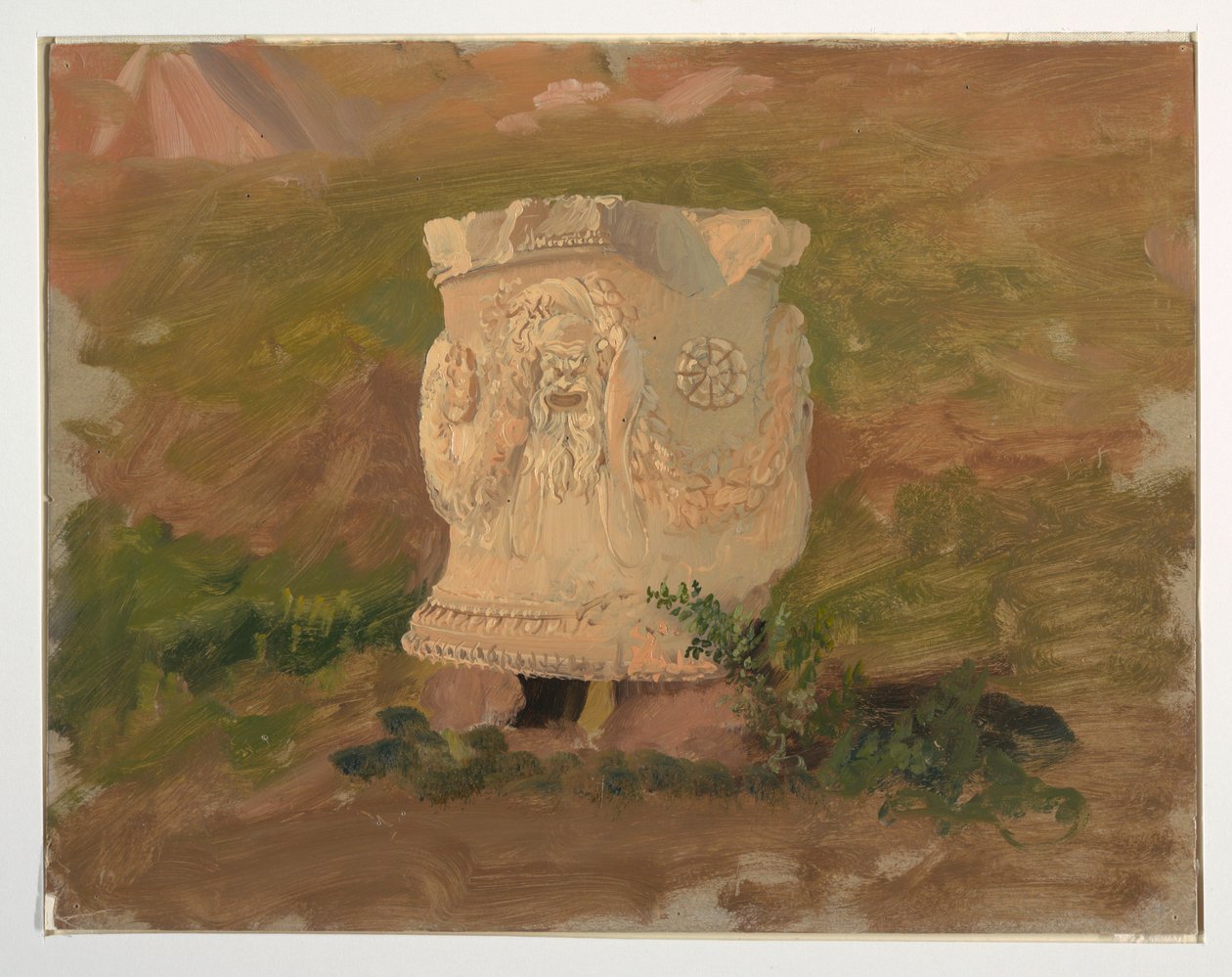 Çizim, Atina, Dionysos tiyatrosundaki heykel, Nisan 1869 by Frederic Edwin Church
