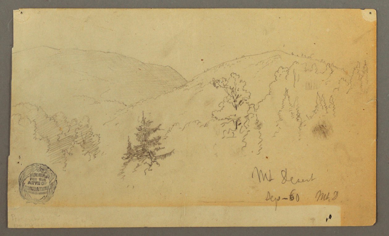 Çizim, Ağaçlı tepeler, 1860 by Frederic Edwin Church