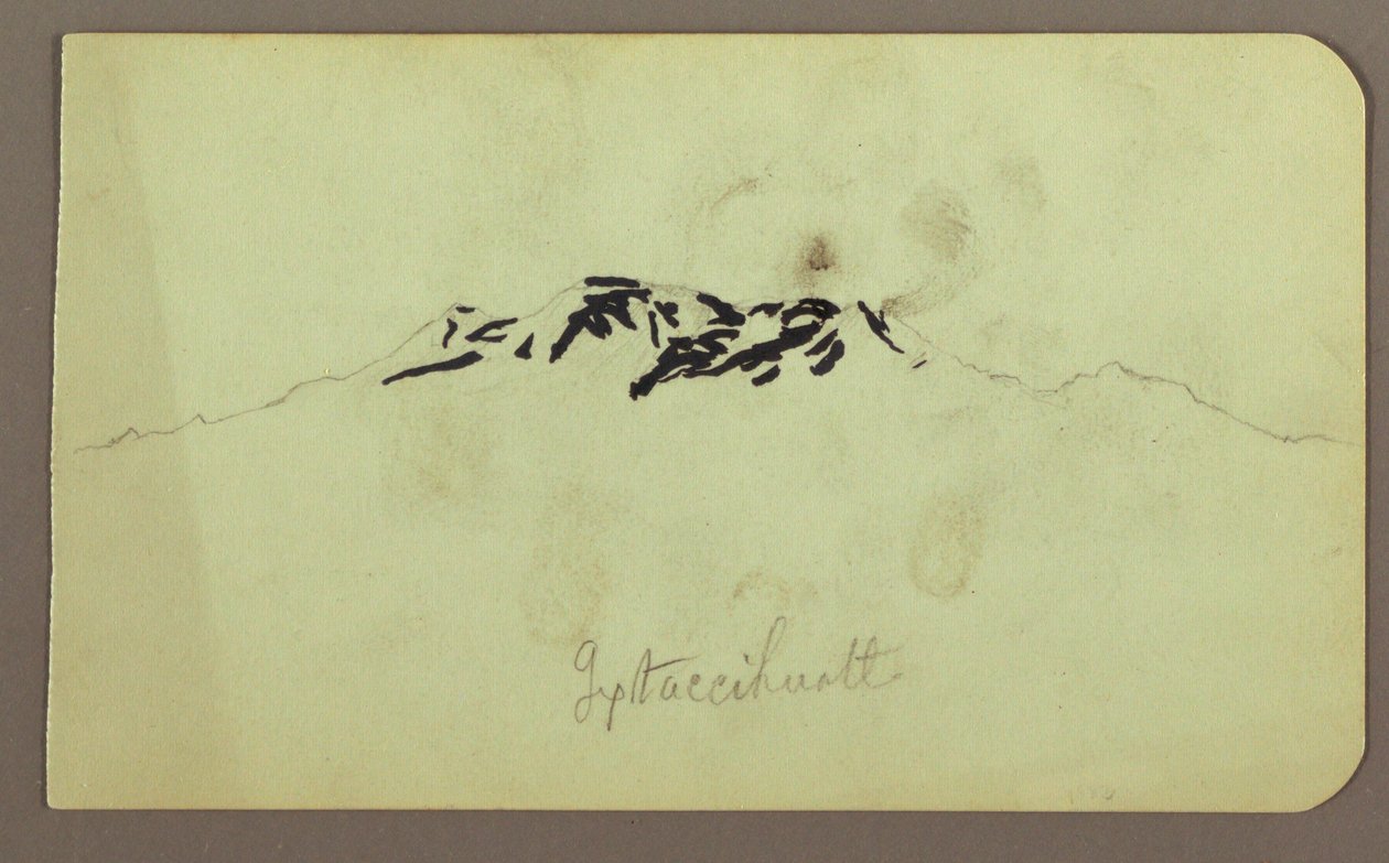 Çizim, Itaccihuatl Tepeleri; Verso: Pişirme Fırını, 1883 by Frederic Edwin Church